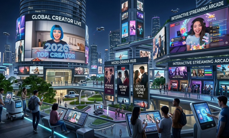 Digital screens displaying modern social media creators